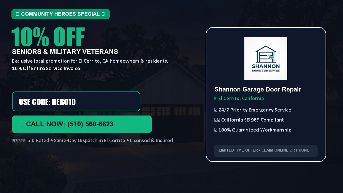 10% OFF Senior Citizens (65+) & Military / Veteran Community Discount in El Cerrito, CA